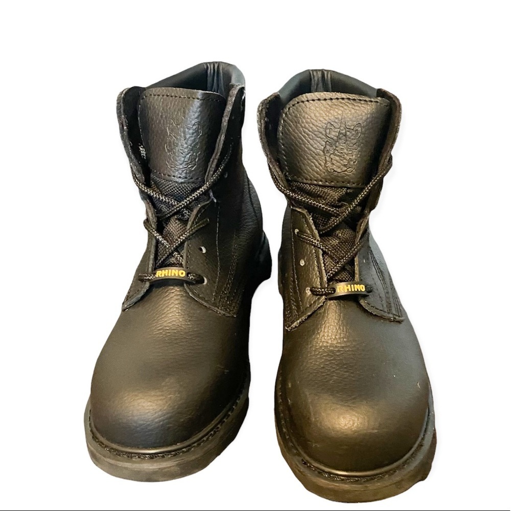 Rhino brand steel toe boots oil and slip resistant size 6.5